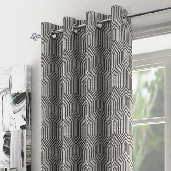 Olympus Silver Ready Made Eyelet Curtains