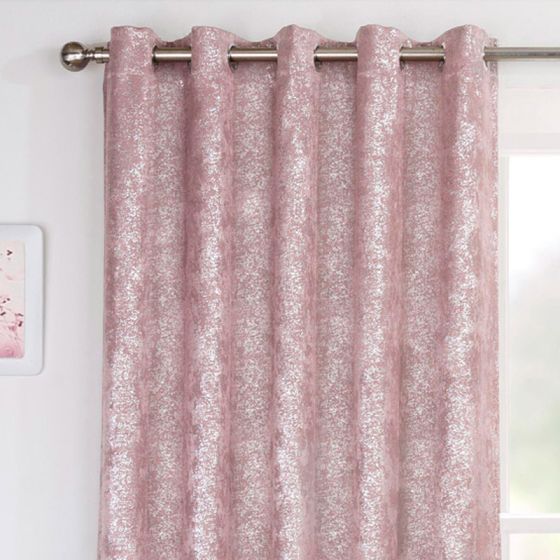 Orion Pink Ready Made Eyelet Curtains