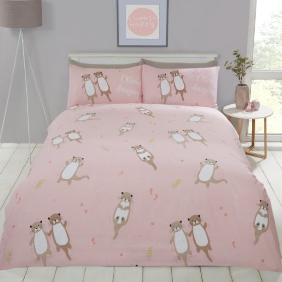 Otterly Amazing Pink Cotton Mix Duvet Set