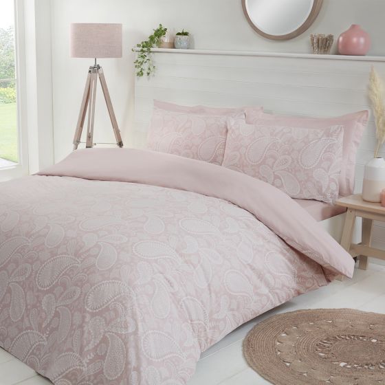 Paisley Paste Blush Pink Duvet Set