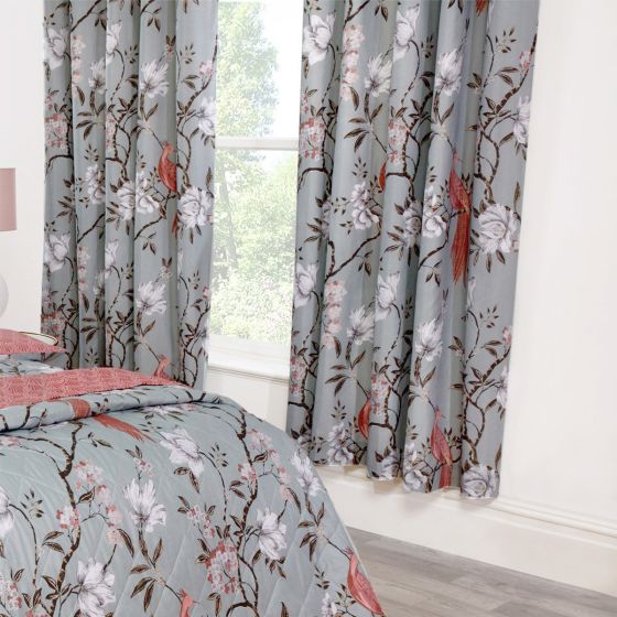 Paradise Duck Egg Thermal Ready Made Eyelet Curtains