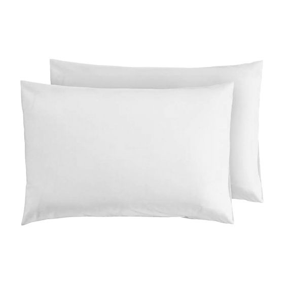 Percale White King Size Pillowcase Pair