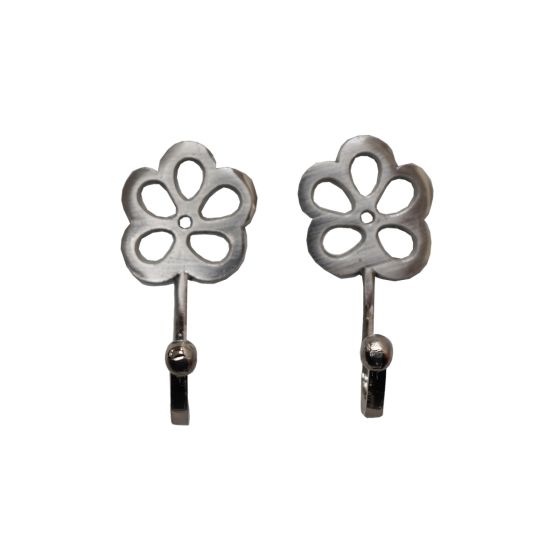 Petal Satin Silver Hook Pair
