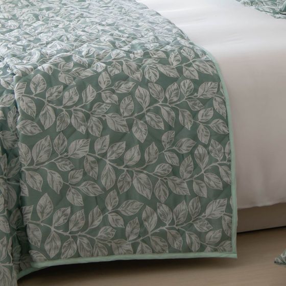 Phoebe Duck Egg Quilted Bedspread and Matching Pillowcases