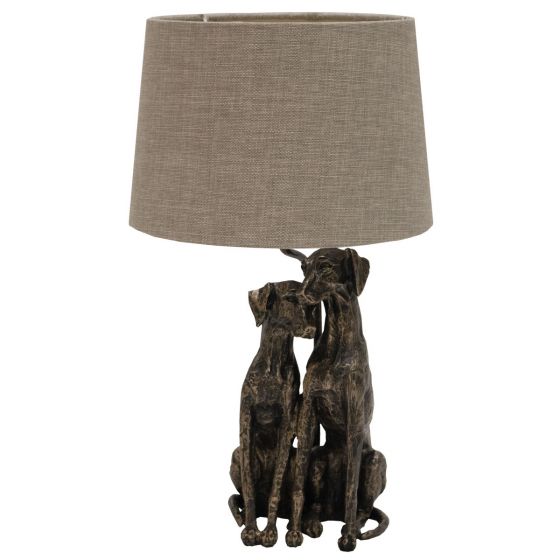 Buddy and Charlie Antique Brass Table Lamp