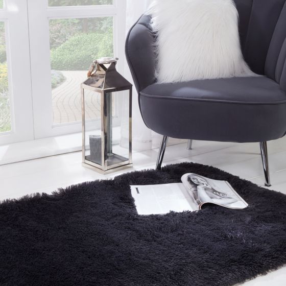 Fluffy Charcoal Rug
