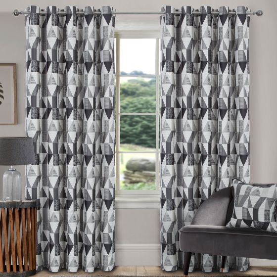 Larossa Silver Ready Made Eyelet Curtains