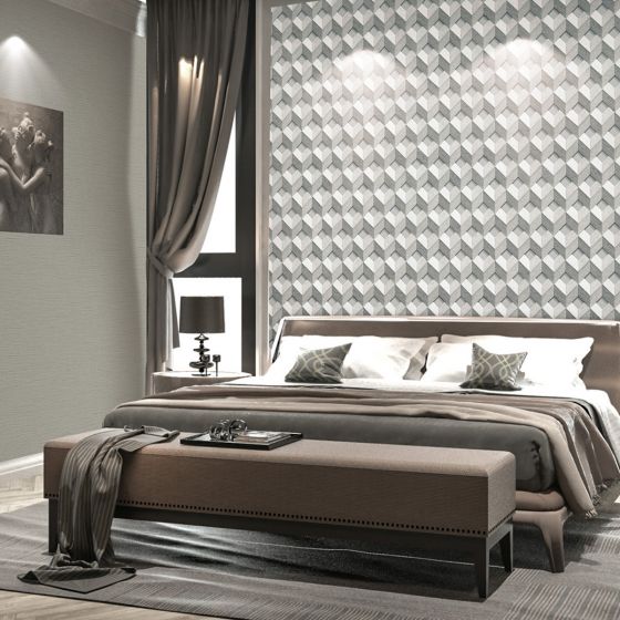 Geometric Silver Wallpaper