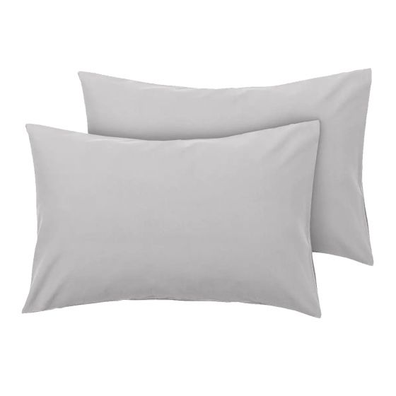 Percale Grey Pillowcase Pair