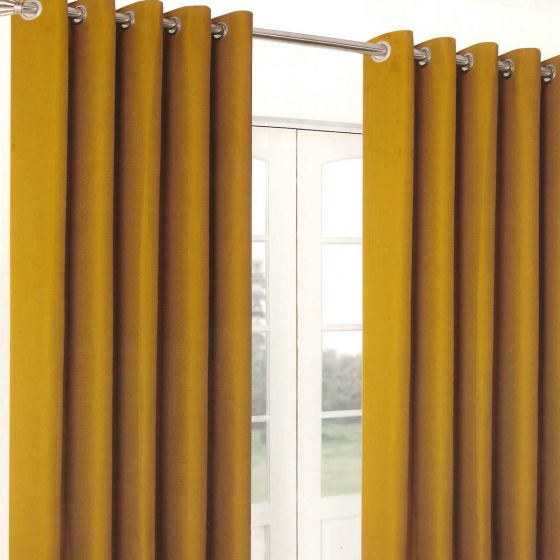 Ripley Ochre Ready Made Eyelet Curtains