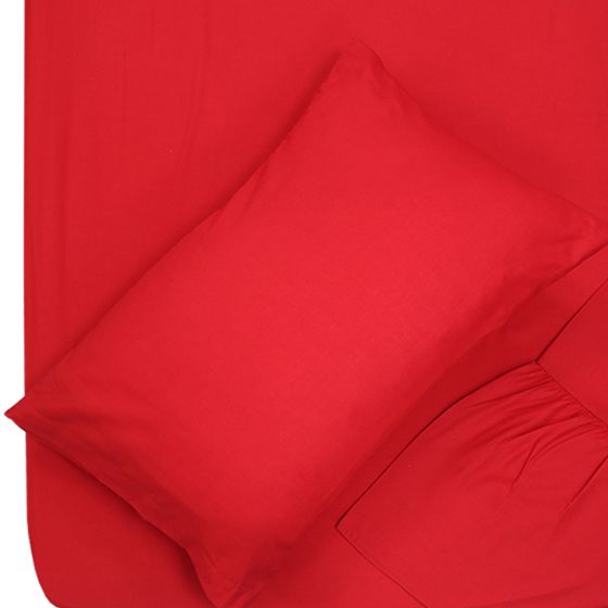 Essentials Red Sheet & Pillowcase Range