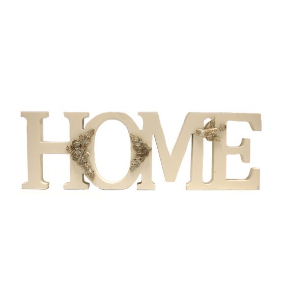 Home Wooden Cream Sign