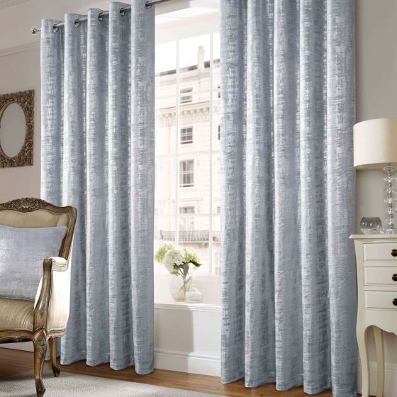 Danesfort Silver Interlined Thermal Ready Made Eyelet Curtains