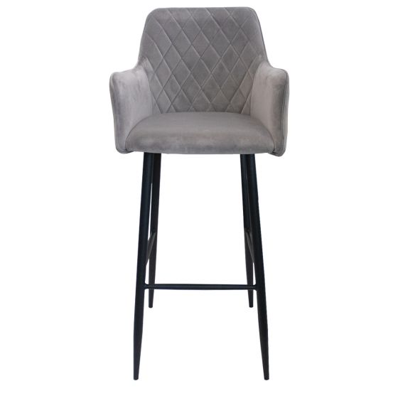 Vermont Velvet Grey Bar Stool