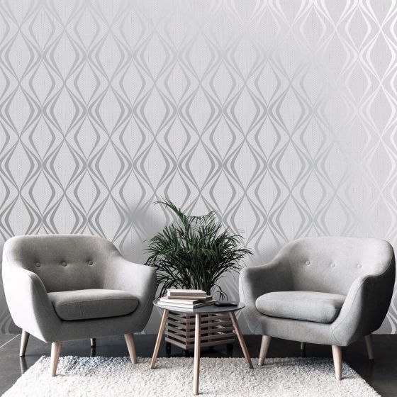 Amelie Geometric Grey Wallpaper