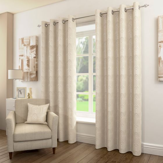 Olympus Natural Ready Made Eyelet Curtains