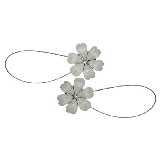 Flower White  Magnetic Tie Back