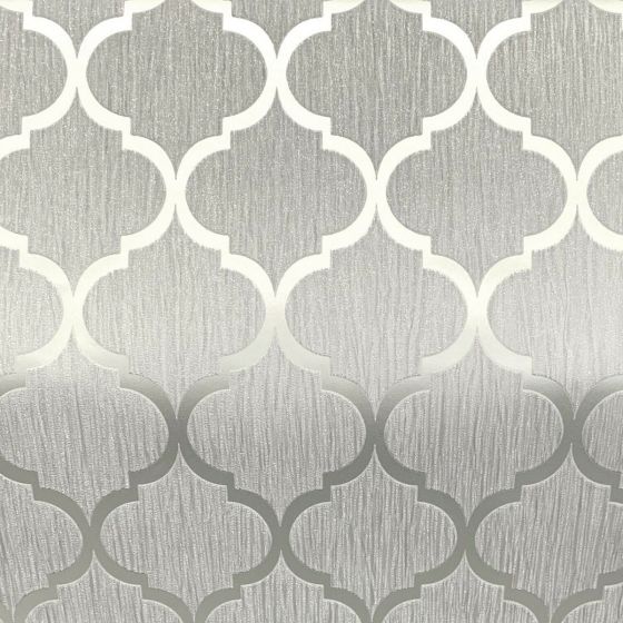 Crystal Trellis Grey & Silver Wallpaper