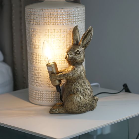 Roger Rabbit Antique Brass Table Lamp