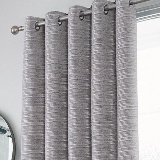 Treviso Silver Ready Made Eyelet Curtains