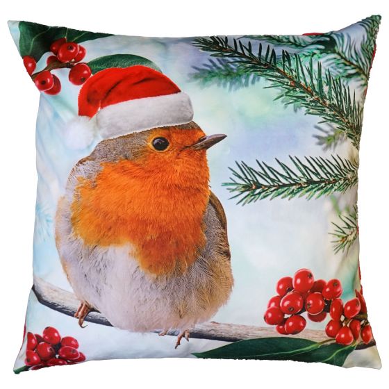 Christmas Robin Cushion Cover 