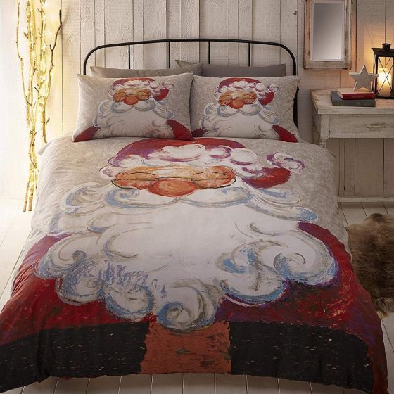 Santa Red Christmas Cotton Mix Duvet Set