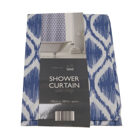 Shower Curtain Aztec Blue Each