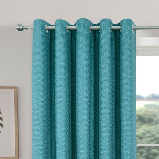 Serene Teal Blackout Ready Made Eyelet Curtains