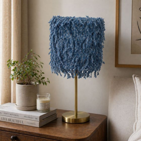 Shaggy Blue Table Lamp 