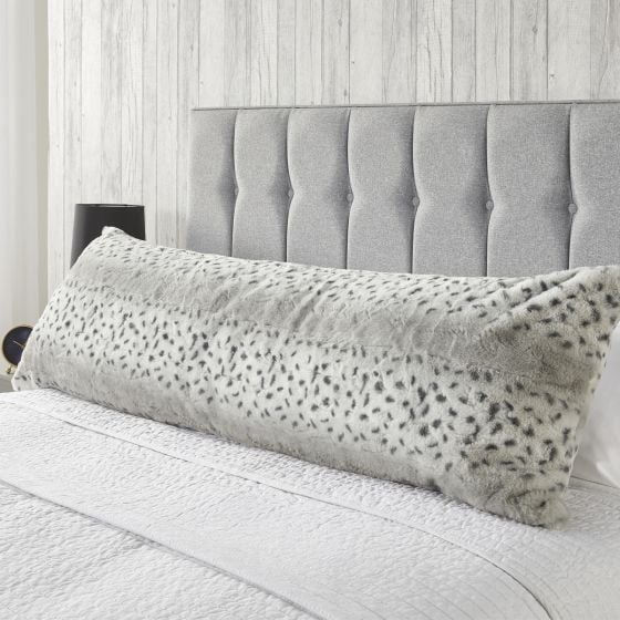 Fur Body Pillow White Snow Leopard