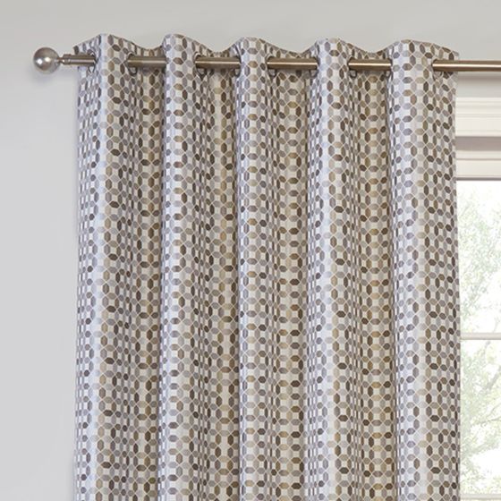Toulon Natural Ready Made Eyelet Curtains
