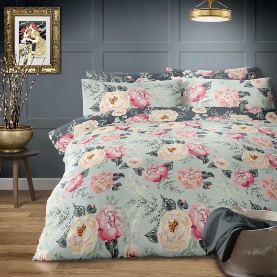 Trad Floral Mint Duvet Set
