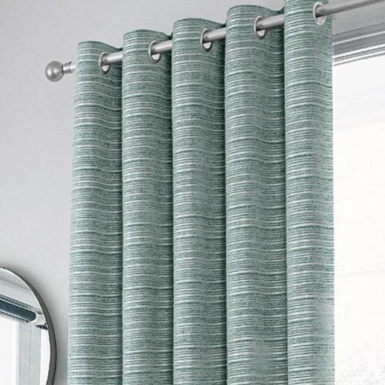 Treviso Green Ready Made Eyelet Curtains