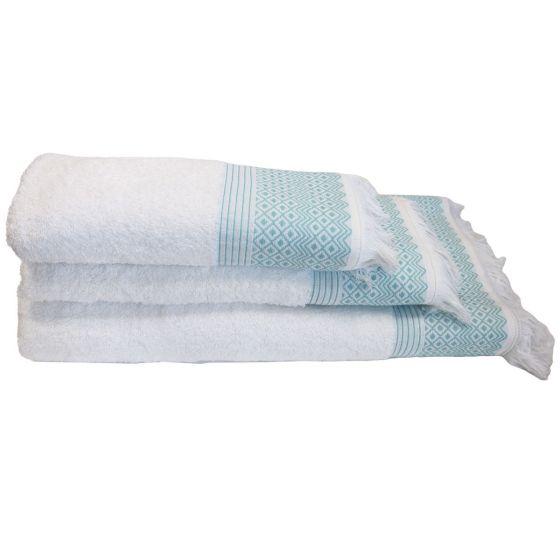 Diamond Border Peppermint Towel Range