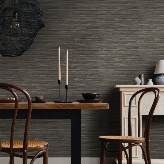 Vardo Charcoal Metallic Textured Wallpaper Roll