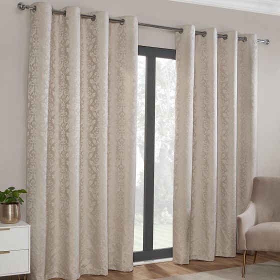Versailles Natural Ready Made Eyelet Curtains