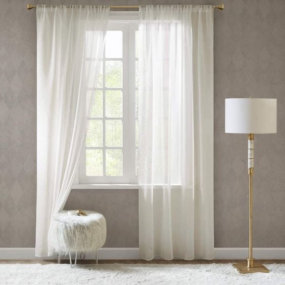 Plain White Voile Panel