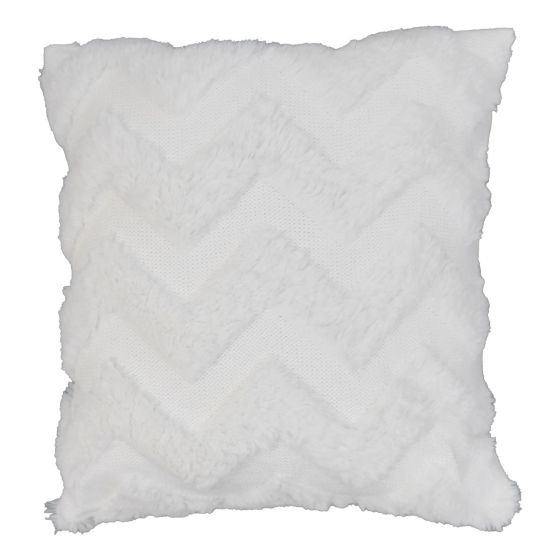 Nyla Zig Zag White Filled Cushion 