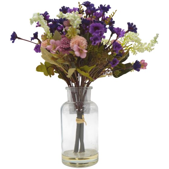 Wild Flowers in Glass Vase 