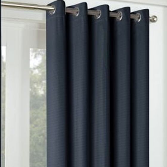 Zurich Navy 90x90 Ready Made Blackout Eyelet Curtains