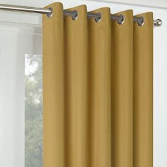Zurich Ochre 90x90 Ready Made Blackout Eyelet Curtains