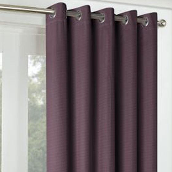 Zurich Plum 90x90 Ready Made Blackout Eyelet Curtains