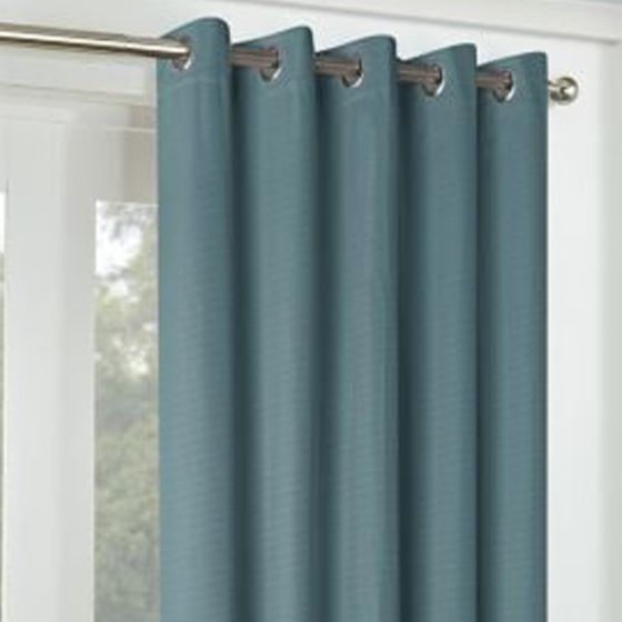 Zurich Teal 90x90 Ready Made Blackout Eyelet Curtains